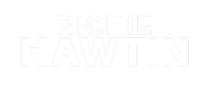 Richie Hawtin logo featuring a stylized illustration of the letter 'R' and 'H' in lowercase, symbolizing the techno DJ and producer
