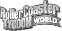 RollerCoaster Tycoon logo featuring a illustration of a roller coaster symbolizing the classic theme park simulation video game series